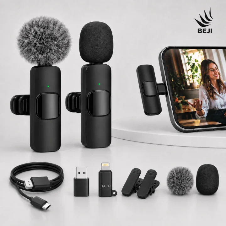Set 2 microfoane lavalieră wireless BEJI K9